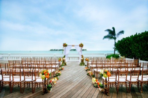 wedding ceremony set up at ocean key resort